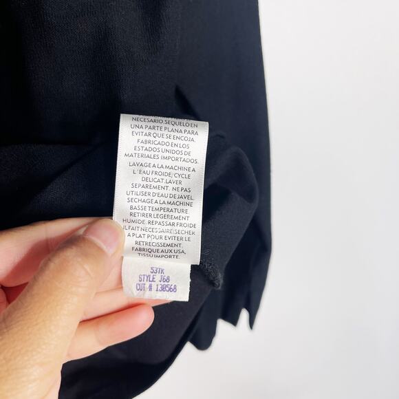 Eileen Fisher M Black 3/4 Sleeve Zip Front Cardigan Top Viscose Nylon Stretch - Picture 6 of 6